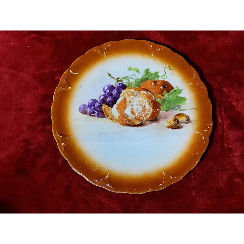Petrus Regout & Co Maastricht-Holland Peeled Orange Decorative Plate 9.5” Flaw